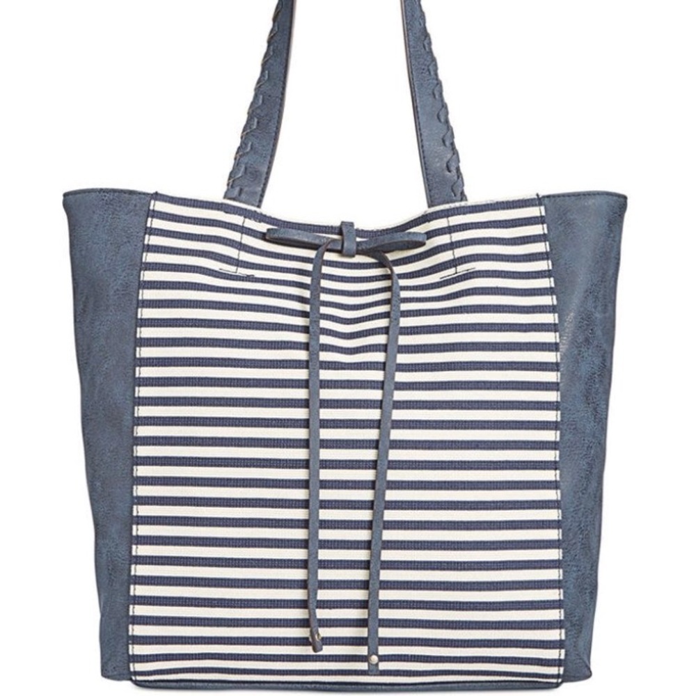 Style & Co | Blue Airyell Striped Canvas Tote Bag